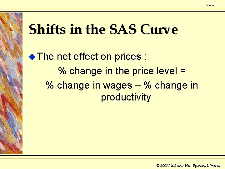 9 - 76 Shifts in the SAS Curve u The net effect on prices