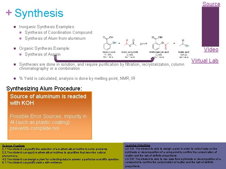 Source + Synthesis n Inorganic Synthesis Examples: n Synthesis of Coordination Compound n Synthesis