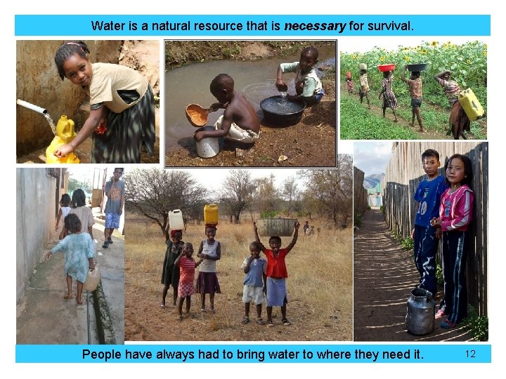 Water is a natural resource that is necessary for survival. People have always had Water is a natural resource that is necessary for survival. People have always had
