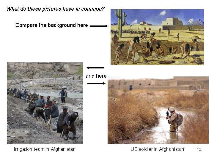 What do these pictures have in common? Compare the background here and here Irrigation What do these pictures have in common? Compare the background here and here Irrigation