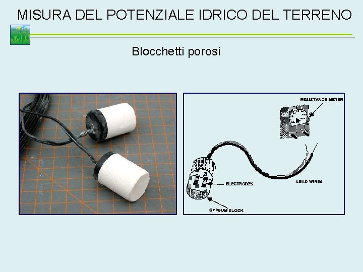 MISURA DEL POTENZIALE IDRICO DEL TERRENO Blocchetti porosi 