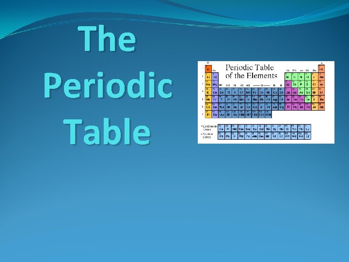 The Periodic Table 