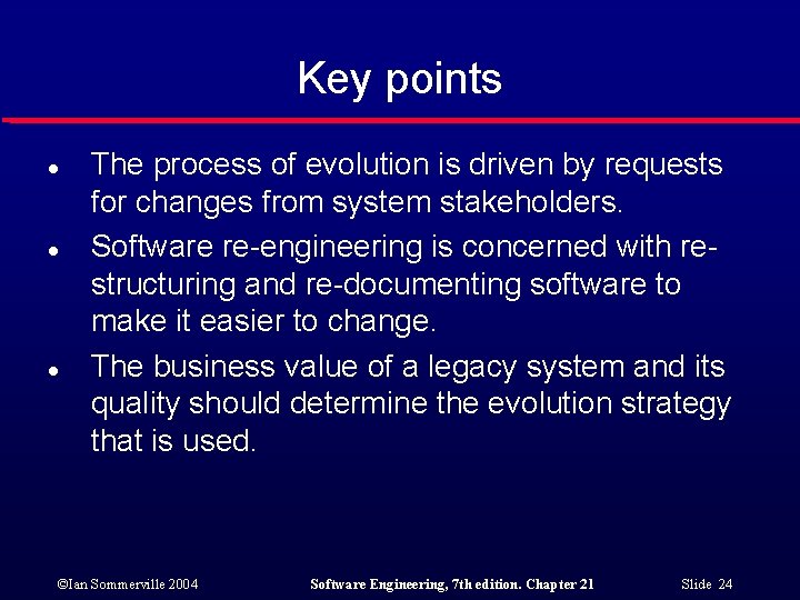 Key points l l l The process of evolution is driven by requests for