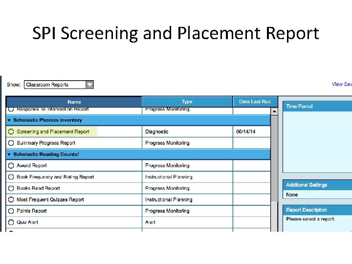 SPI Screening and Placement Report 