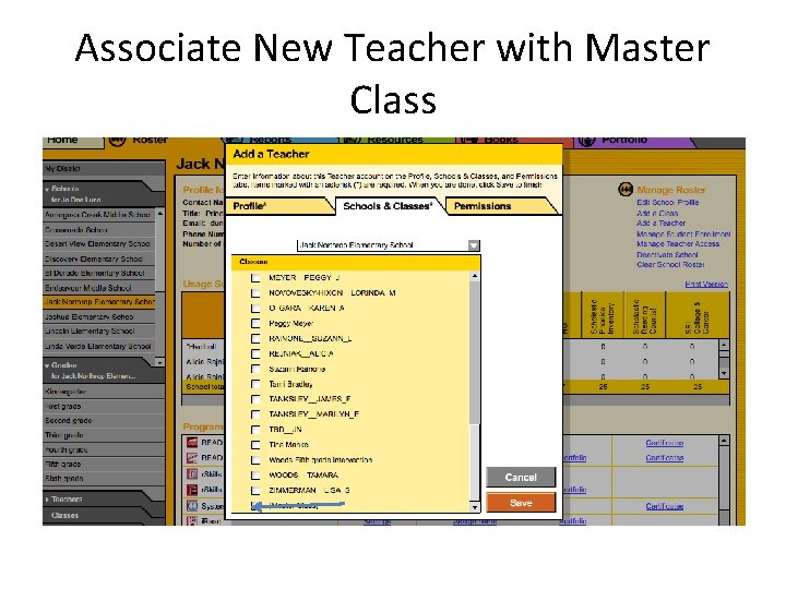 Associate New Teacher with Master Class 