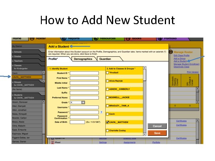 How to Add New Student 