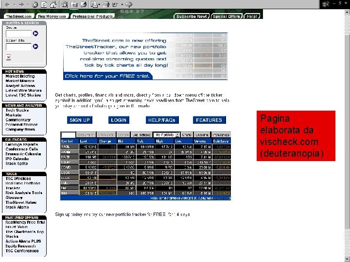 Pagina elaborata da vischeck. com (deuteranopia) 