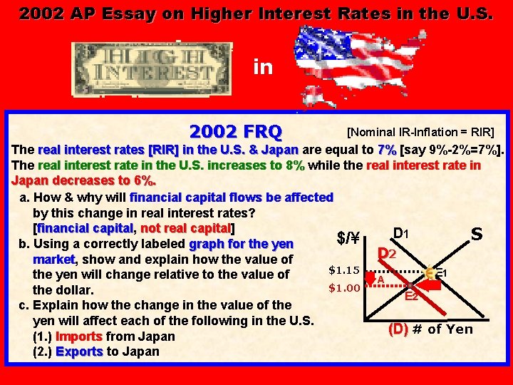 2002 AP Essay on Higher Interest Rates in the U. S. in 2002 FRQ
