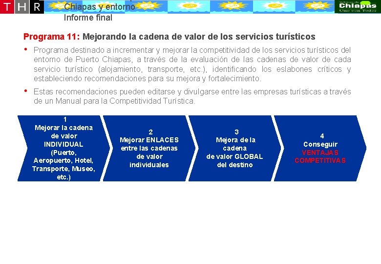 Desarrollo conceptual de la oferta turístico-recreativa de Puerto Chiapas y entorno Informe final Programa Desarrollo conceptual de la oferta turístico-recreativa de Puerto Chiapas y entorno Informe final Programa