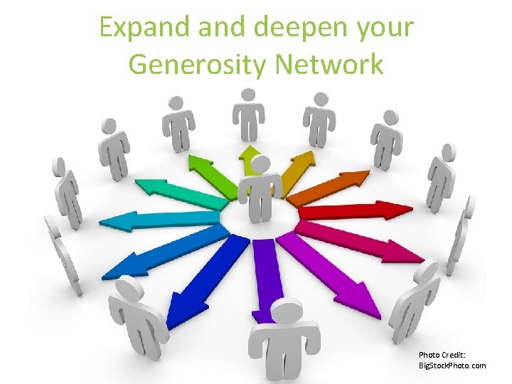 Expand deepen your Generosity Network Photo Credit: Big. Stock. Photo. com 