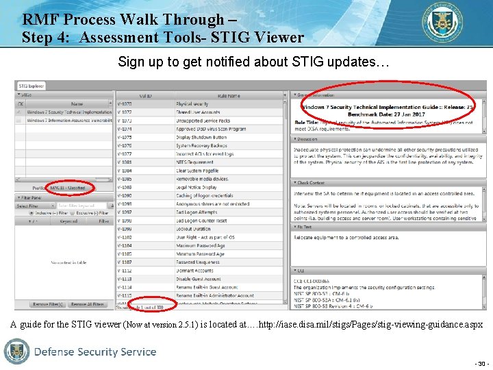 RMF Process Walk Through – Step 4: Assessment Tools- STIG Viewer Sign up to