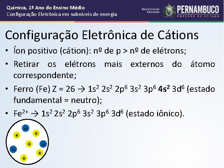 Química, 1º Ano do Ensino Médio Configuração Eletrônica em subníveis de energia Configuração Eletrônica