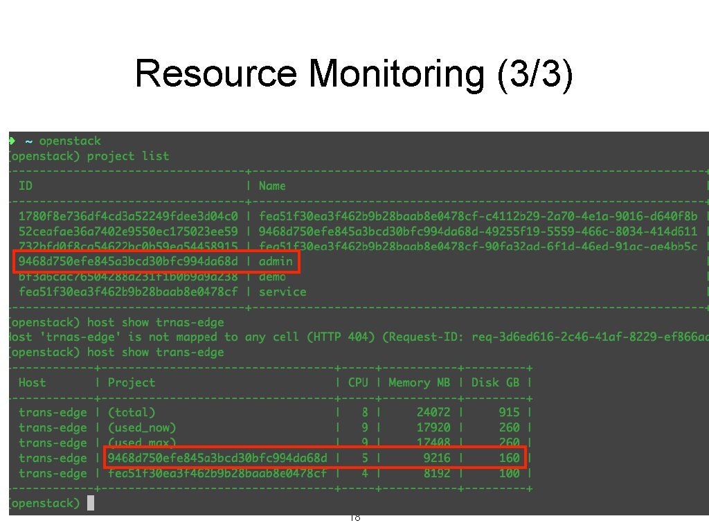Resource Monitoring (3/3) 18 