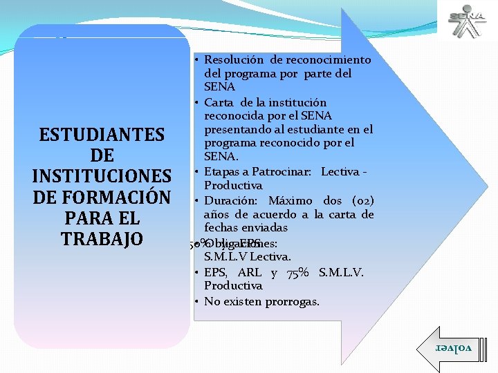 volver ESTUDIANTES DE INSTITUCIONES DE FORMACIÓN PARA EL TRABAJO • Resolución de reconocimiento del