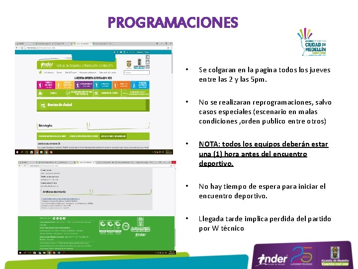 PROGRAMACIONES • Se colgaran en la pagina todos los jueves entre las 2 y