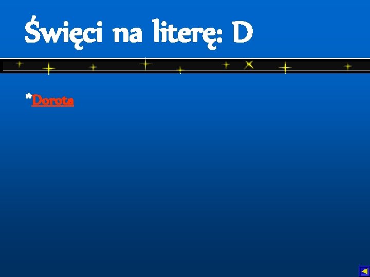 Święci na literę: D *Dorota 