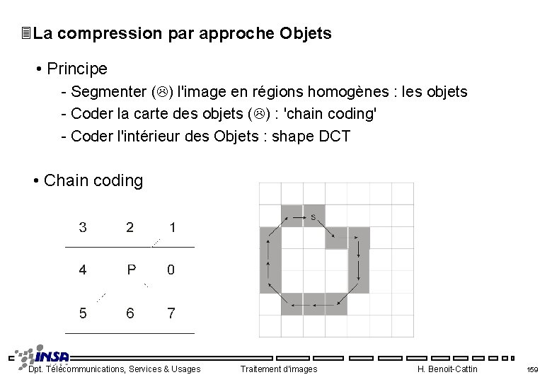 3 La compression par approche Objets • Principe - Segmenter ( ) l'image en