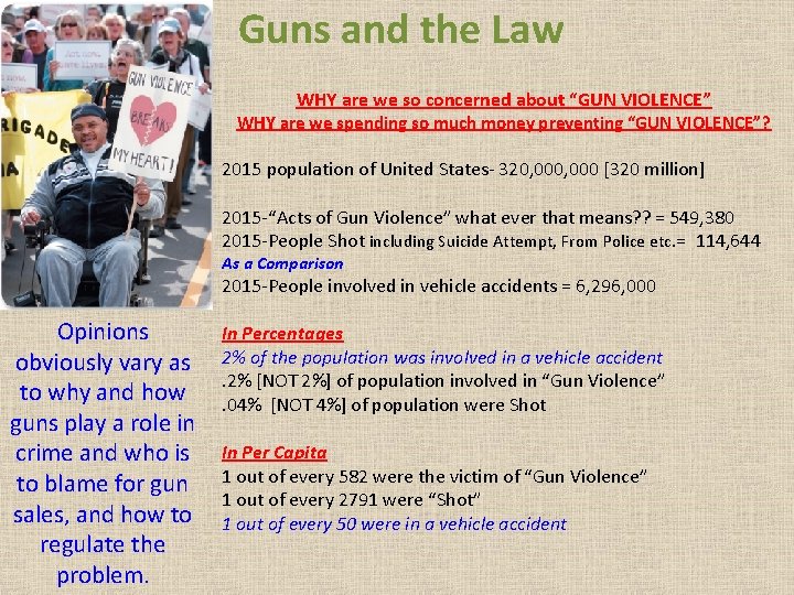 Guns and the Law WHY are we so concerned about “GUN VIOLENCE” WHY are Guns and the Law WHY are we so concerned about “GUN VIOLENCE” WHY are