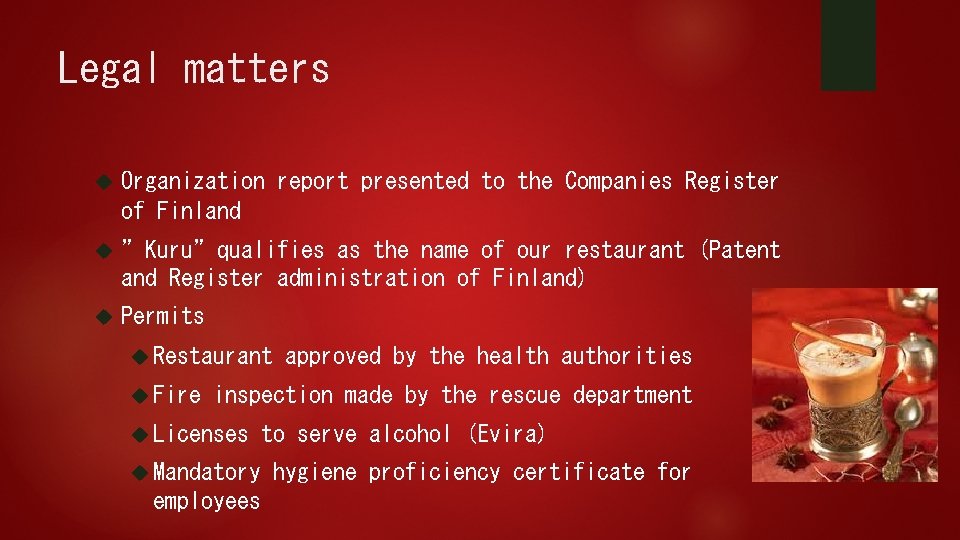 Legal matters Organization report presented to the Companies Register of Finland ”Kuru”qualifies as the Legal matters Organization report presented to the Companies Register of Finland ”Kuru”qualifies as the