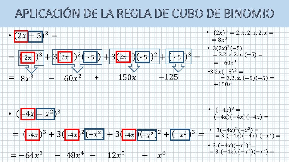 APLICACIÓN DE LA REGLA DE CUBO DE BINOMIO - 5 