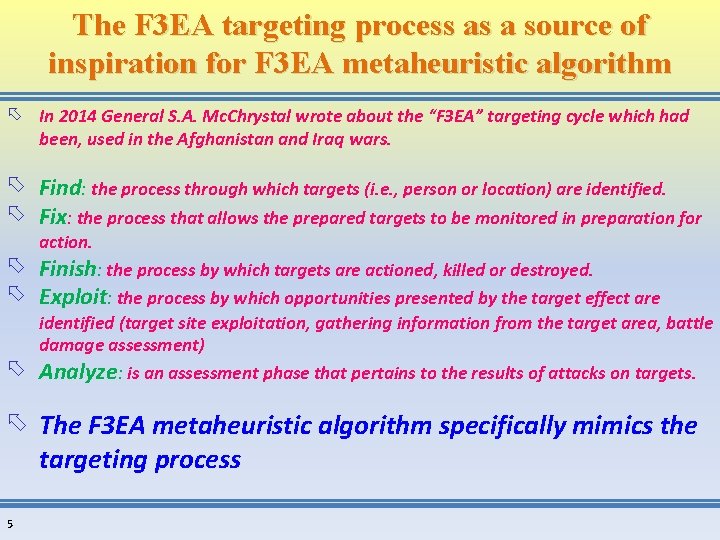 The F 3 EA targeting process as a source of inspiration for F 3
