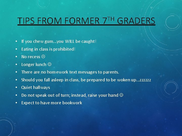 Tips for seventh grade