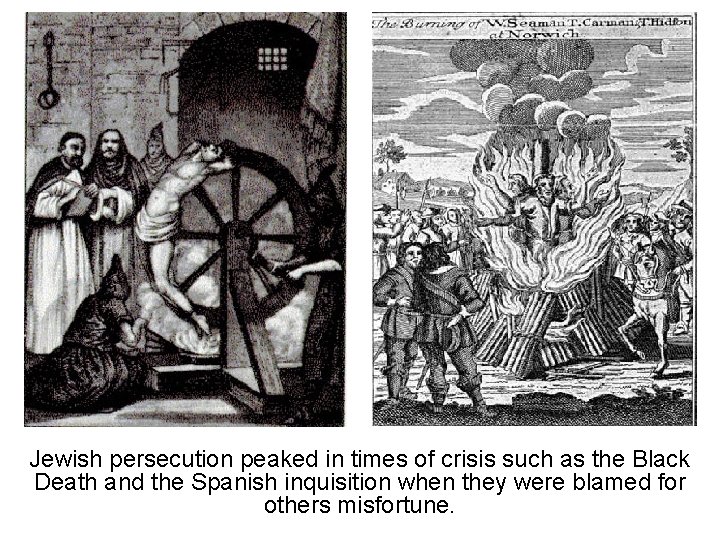 Jewish persecution peaked in times of crisis such as the Black Death and the