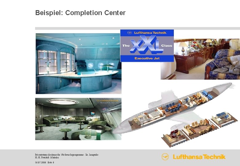 Beispiel: Completion Center Präsentation akademische Nachwuchsprogramme- Dr. Langanke H. -H. Retzlaff-Schröder 16. 07. 2006