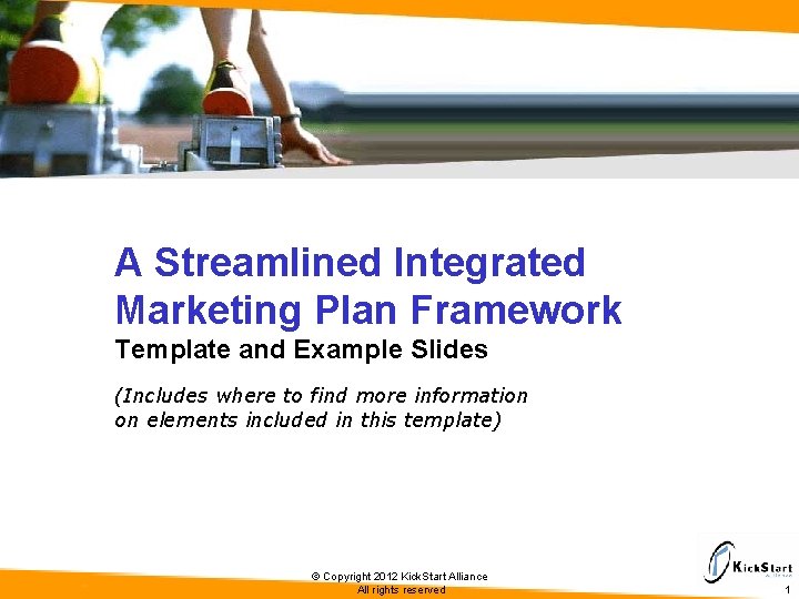 A Streamlined Integrated Marketing Plan Framework Template and Example Slides (Includes where to find