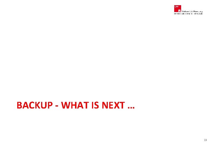 BACKUP - WHAT IS NEXT … 19 