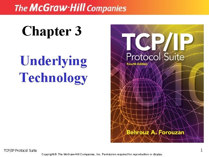 Chapter 3 Underlying Technology 1 TCP/IP Protocol Suite Copyright © The Mc. Graw-Hill Companies,