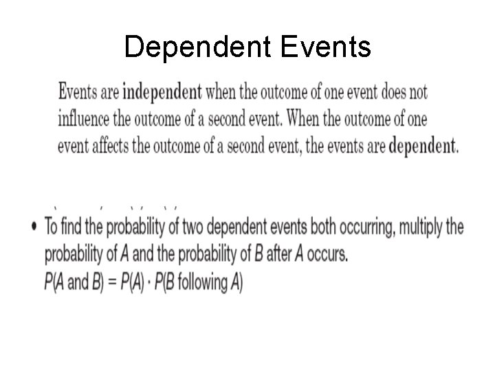 Dependent Events 