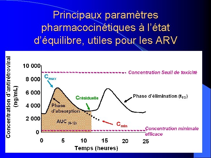 Principaux paramètres pharmacocinétiques à l’état d’équilibre, utiles pour les ARV 