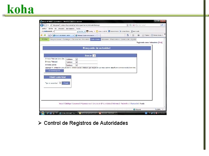 koha Ø Control de Registros de Autoridades 