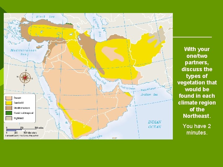 With your one/two partners, discuss the types of vegetation that would be found in