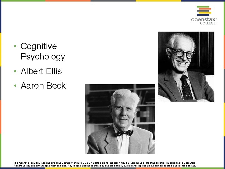  • Cognitive Psychology • Albert Ellis • Aaron Beck This Open. Stax ancillary