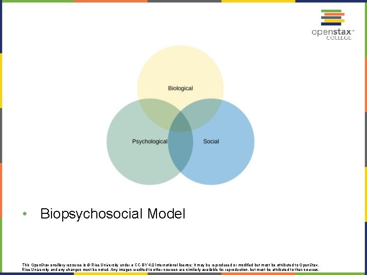  • Biopsychosocial Model This Open. Stax ancillary resource is © Rice University under