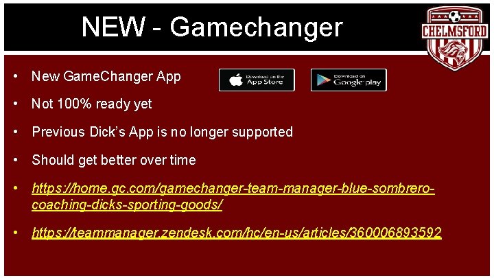 NEW - Gamechanger • New Game. Changer App • Not 100% ready yet •
