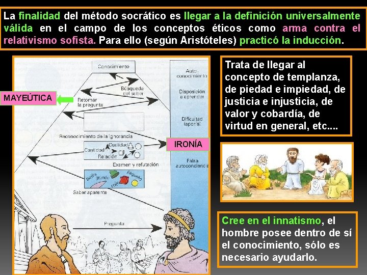 La finalidad del método socrático es llegar a la definición universalmente válida en el