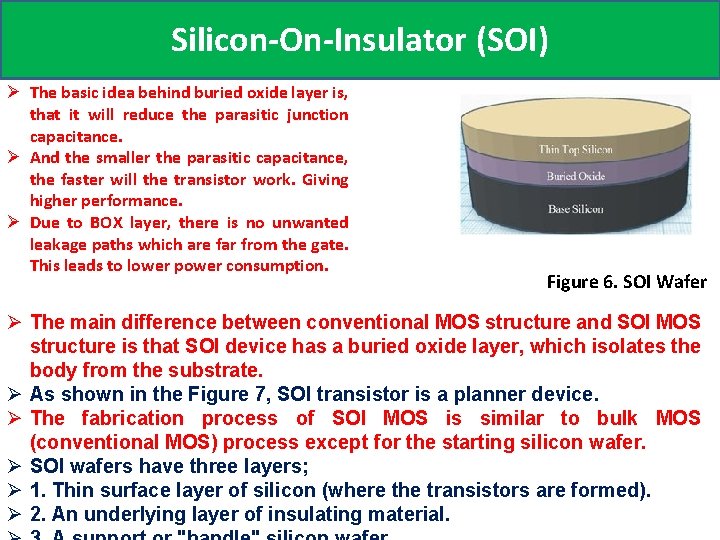 Silicon-On-Insulator (SOI) Ø The basic idea behind buried oxide layer is, that it will