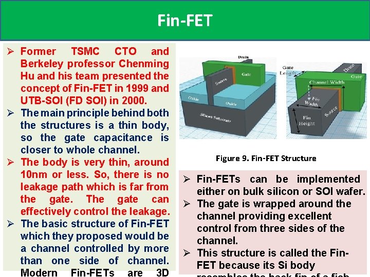 Fin-FET Ø Former TSMC CTO and Berkeley professor Chenming Hu and his team presented