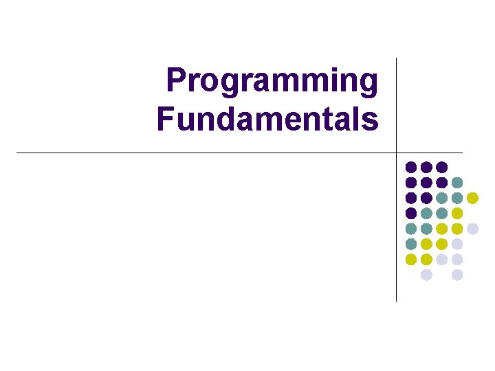 Programming Fundamentals 