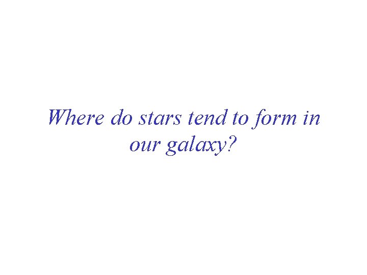 Where do stars tend to form in our galaxy? 