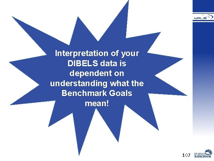 Interpretation of your DIBELS data is dependent on understanding what the Benchmark Goals mean! Interpretation of your DIBELS data is dependent on understanding what the Benchmark Goals mean!