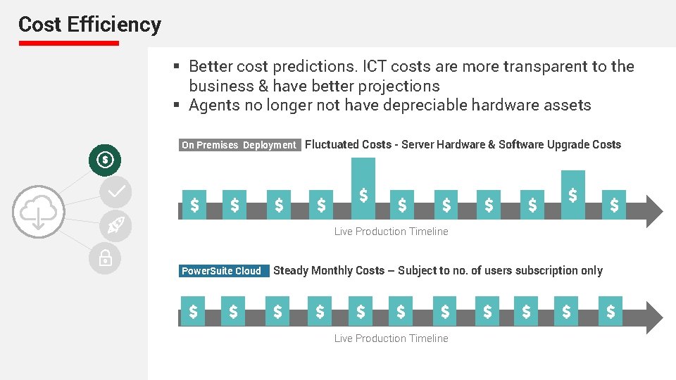 Cost Efficiency § Better cost predictions. ICT costs are more transparent to the business