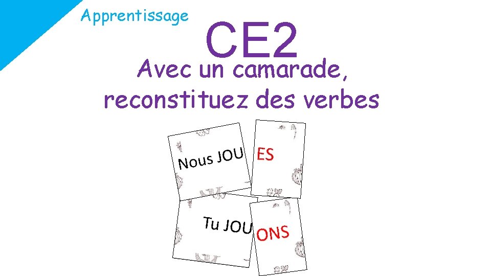 Apprentissage CE 2 Avec un camarade, reconstituez des verbes 