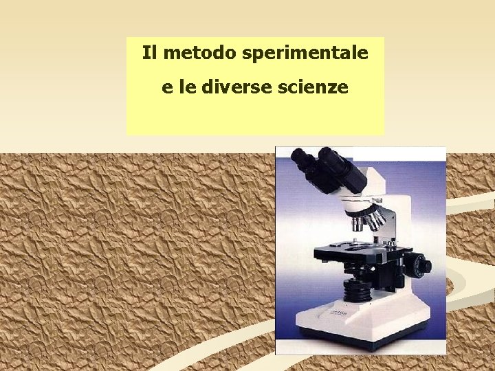 Il metodo sperimentale e le diverse scienze 