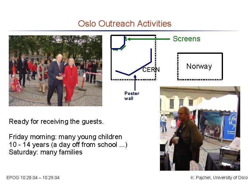 Oslo Outreach Activities Screens CERN Norway Poster wall Ready for receiving the guests. Friday