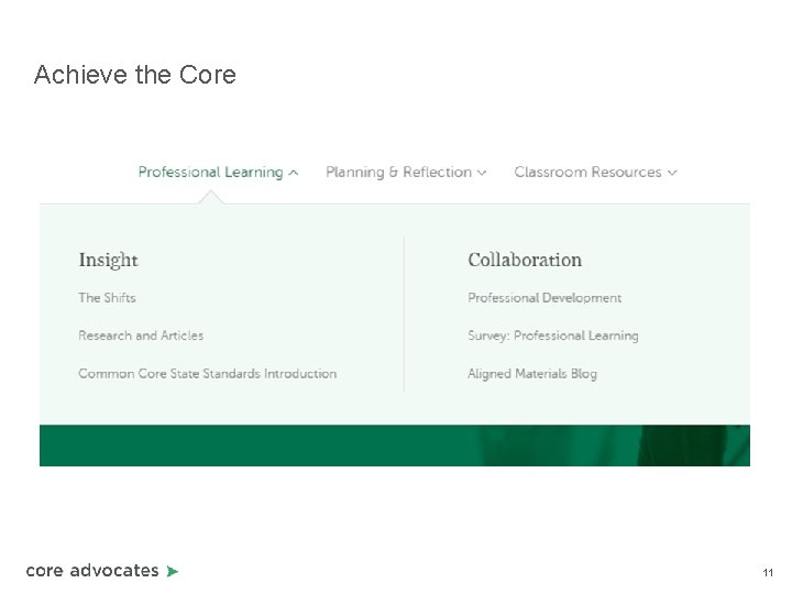 Achieve the Core 11 Achieve the Core 11