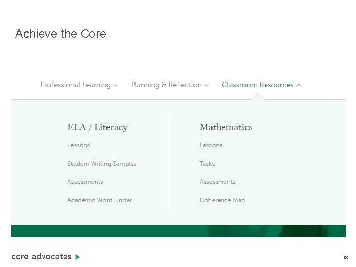 Achieve the Core 13 Achieve the Core 13